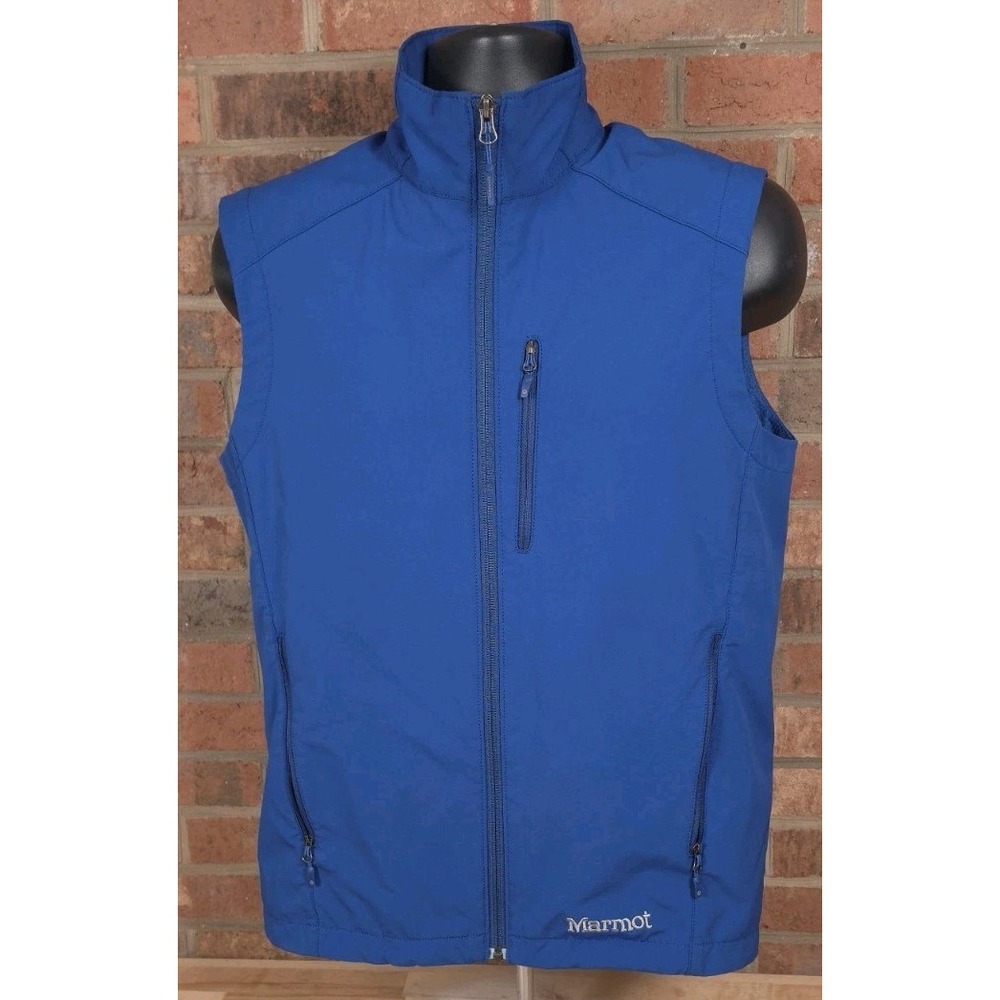 Marmot Approach Vest Mens Medium Blue Soft Shell Full Zip Gorpcore Outdoor